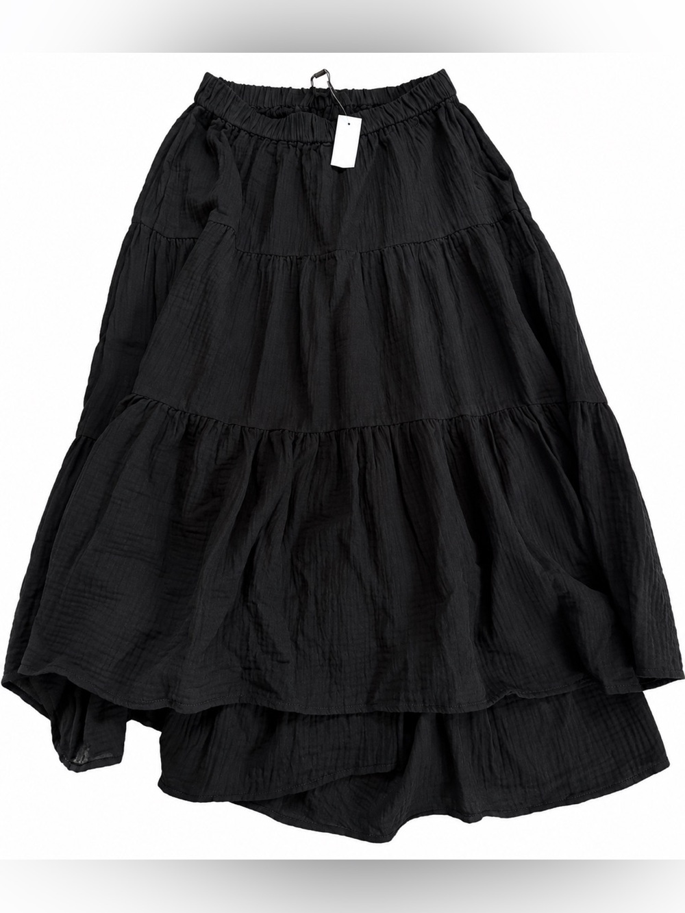 Ann Taylor Black Tiered Maxi peasent Skirt NWT medium petite